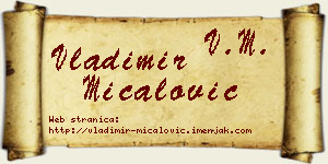 Vladimir Mićalović vizit kartica